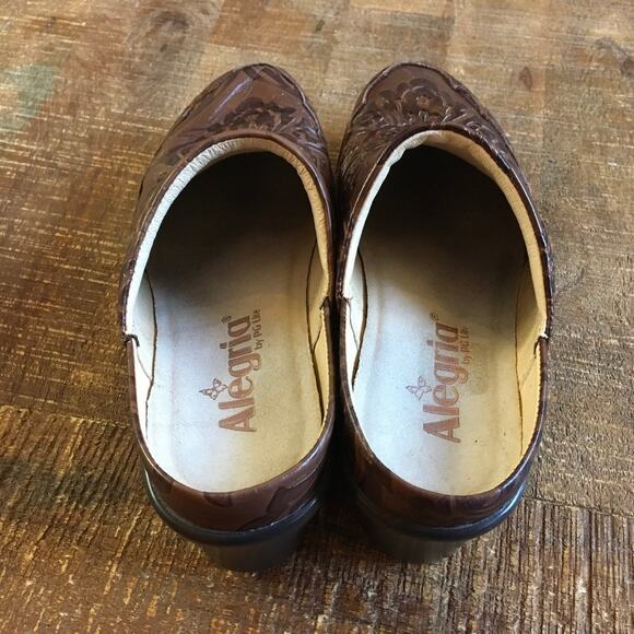 Alegria Isabelle Tooled Brown Heeled Mule Womens 36 6-6.5 Comfort Cozy Normcore - Picture 8 of 9